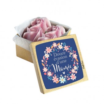 Small box of soap flowers...