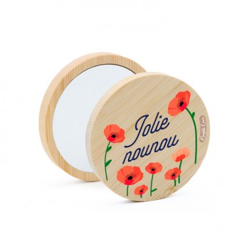 Miroir de poche en bois...