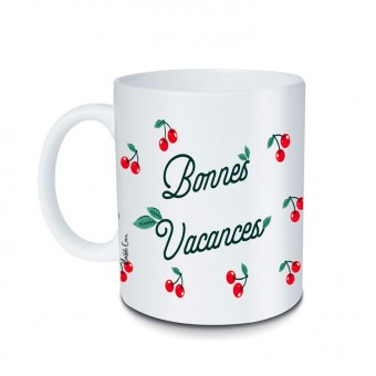 Mug Bonnes vacances, cerises