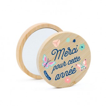 Wooden pocket mirror Thank...