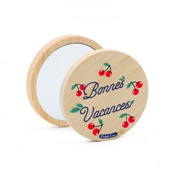 Wooden pocket mirror Happy...