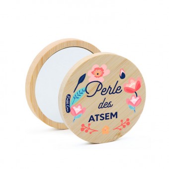 Wooden pocket mirror Perle...