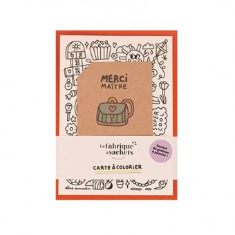 Merci Maître coloring card,...