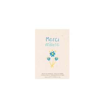 Flower seed sachet, Merci...