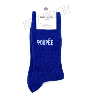 Blue glitter doll socks,...