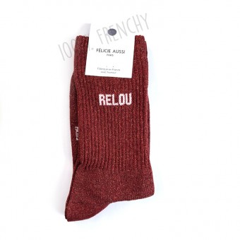 Relou rust glitter socks,...