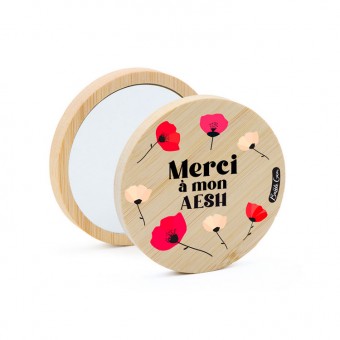 Miroir de poche en bois...