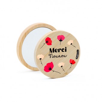 Miroir de poche en bois...
