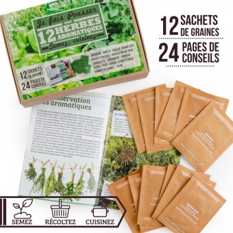 Kit prêt à Pousser - 10 variétés de graines D'Herbes Aromatiques à Planter  (Basilic, Coriandre, Ciboulette, Estragon, Aneth, Ce A77 - Cdiscount Jardin
