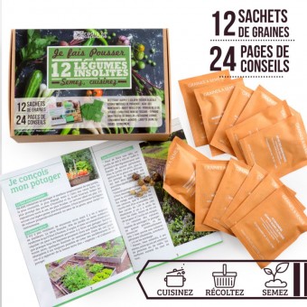 Coffret graines 12 légumes insolites - Plantes graines et bulbes