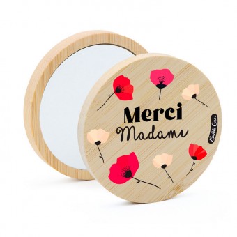 Miroir de poche en bois...