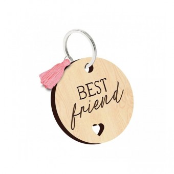 Porte clés en bois Best Friend