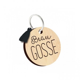 Porte clés en bois Beau gosse