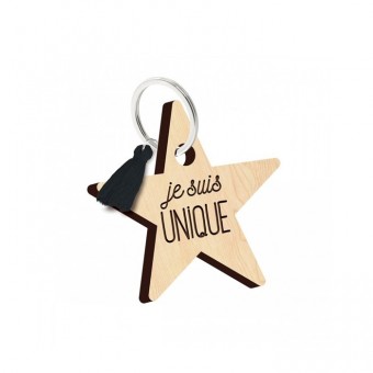 Porte clés en bois Je suis...