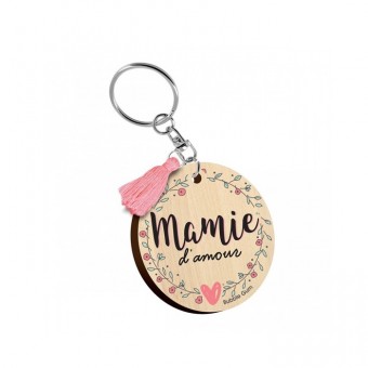 Mamie d'amour wooden key ring