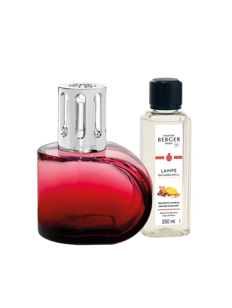 Coffret Lampe Berger Alliance rouge et parfum Orange cannelle