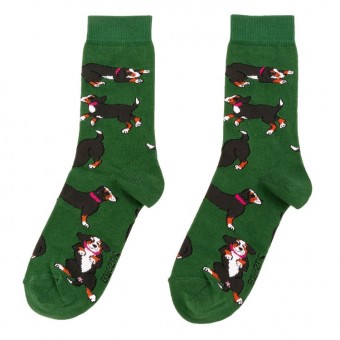 Coucou Suzette green dog socks