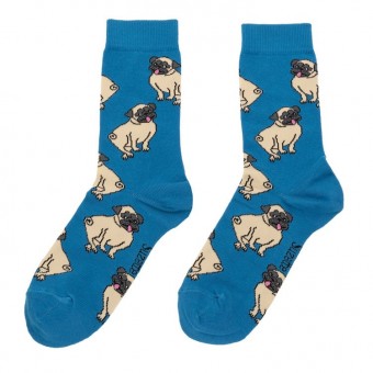 Coucou Suzette blue pug socks