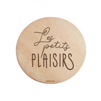 Round wooden trivet Les...