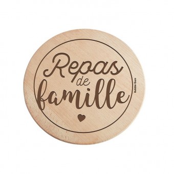 Round wooden trivet Family...