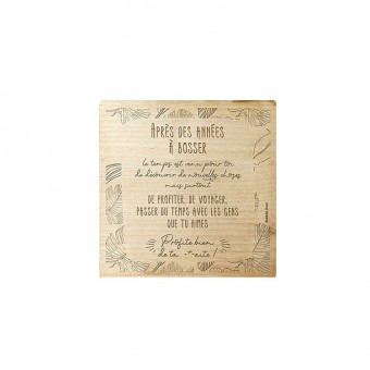 Carte en bois départ à la...