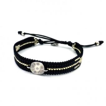 Bracelet perles miyuki noir...