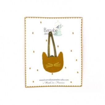 Barrette chat cuir enfant...
