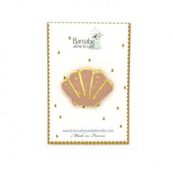 Broche coquillage rose...