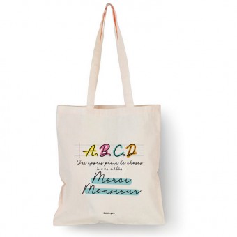 ABCD cotton tote bag Merci...