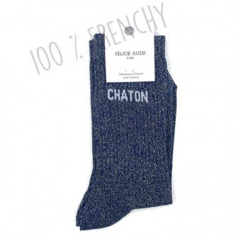 Chaussettes Chaton bleu...