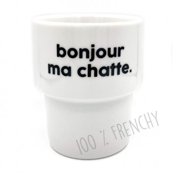 Mug Bonjour ma chatte en...