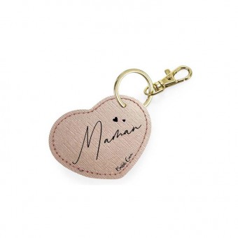 Mom's rose gold heart key ring