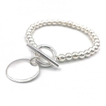 Silver bracelet with toggle...