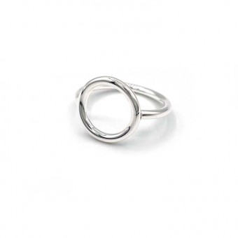 Small silver circle ring