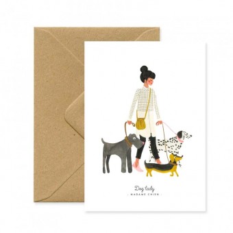 Carte postale Madame chien,...