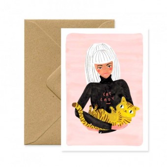 Carte postale Cat lady,...