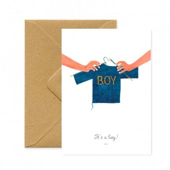 Postcard It's a boy, birth...