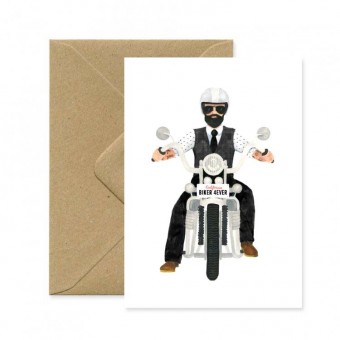 Postcard Biker forever All...