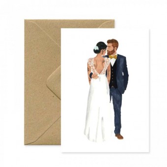 Wedding postcard, married...