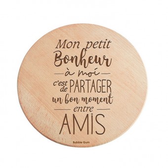 Round wooden trivet Petits...