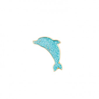 Sequined blue dolphin pin...