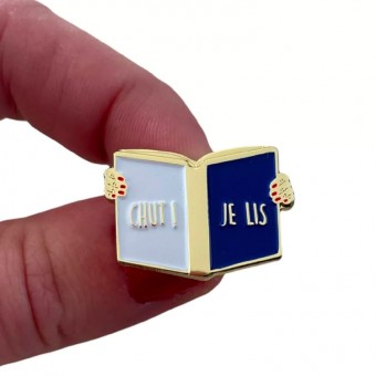 Enamel book pin's, Chut je lis