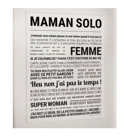 Affiche Maman solo, cadeau pour super maman
