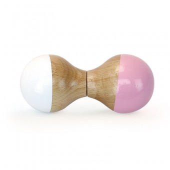 Pink and white wooden baby...