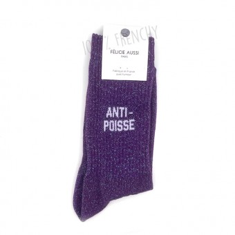 Sequined purple jinx socks,...